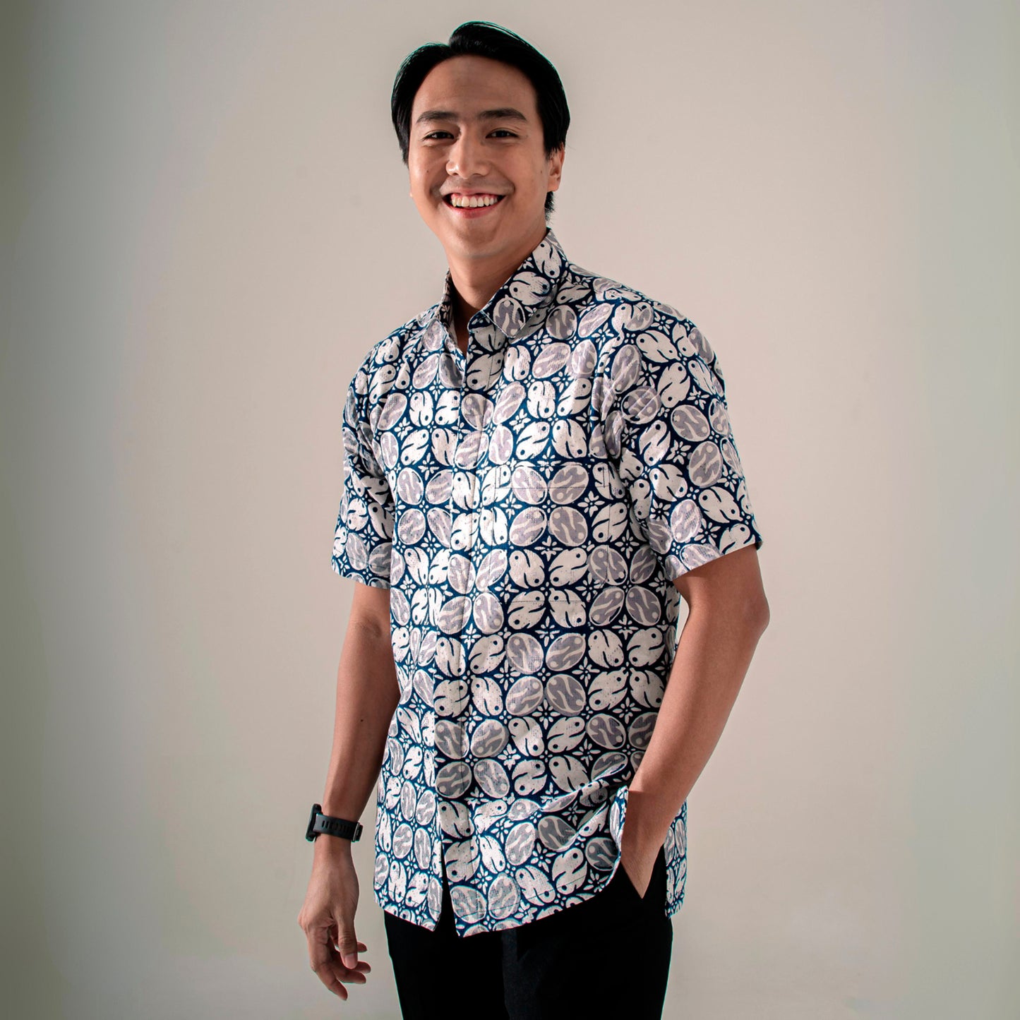 Arabica - Mandalas Premium Men's Short Sleeve Batik Shirt