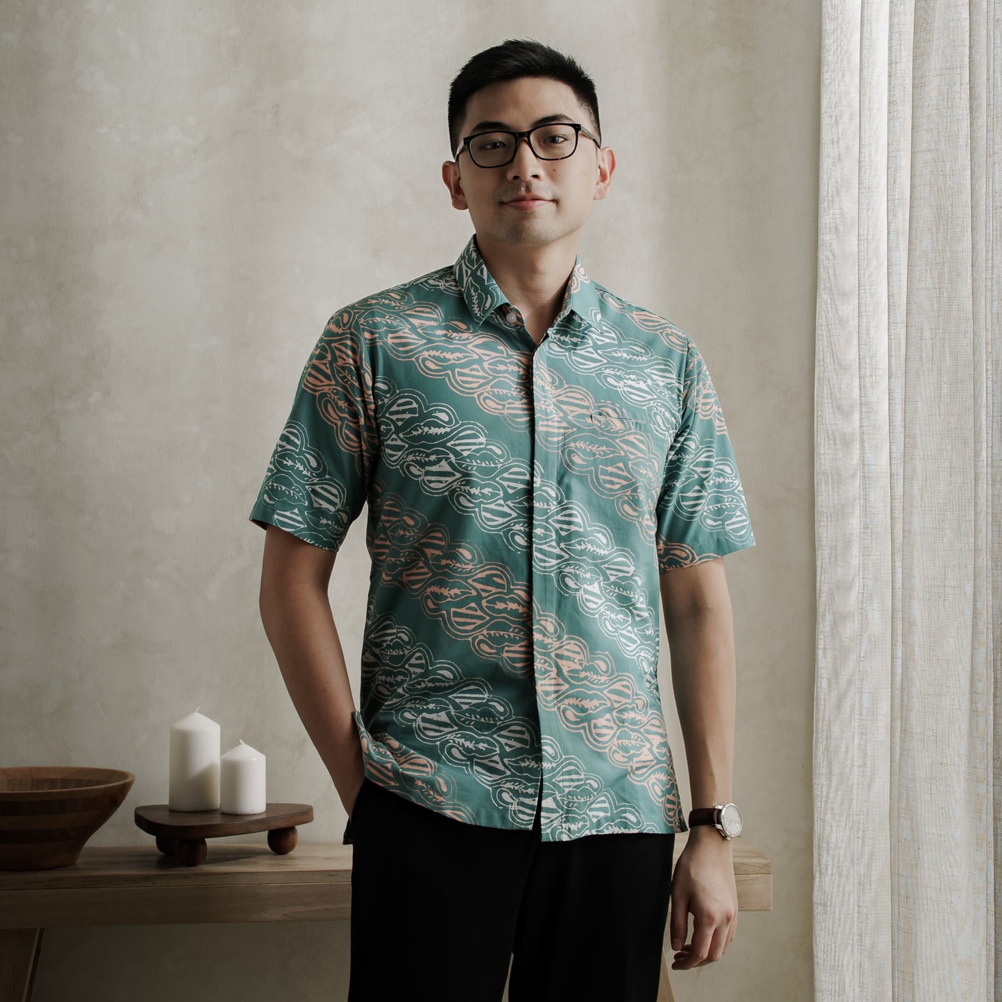 Ambak - Mandalas Premium Men's Short Sleeve Batik Shirt