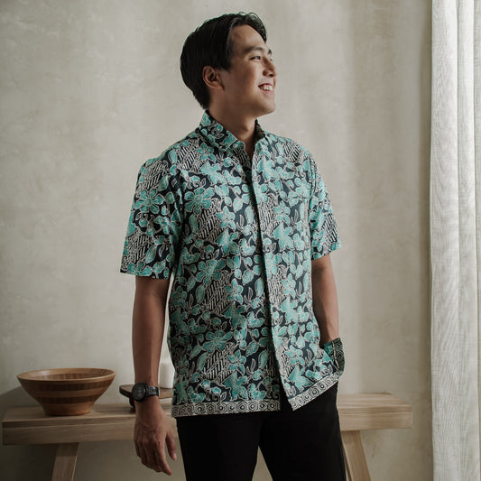 Kamboru - Mandalas Premium Men's Short Sleeve Batik Shirt