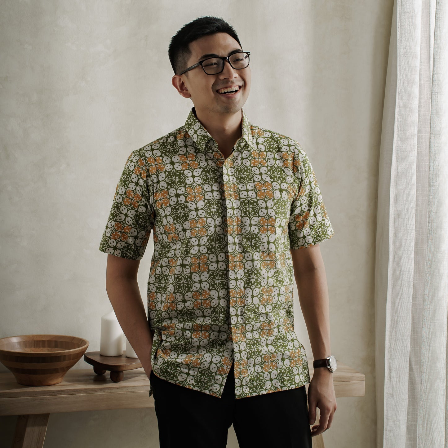 Papira - Mandalas Premium Men's Short Sleeve Batik Shirt