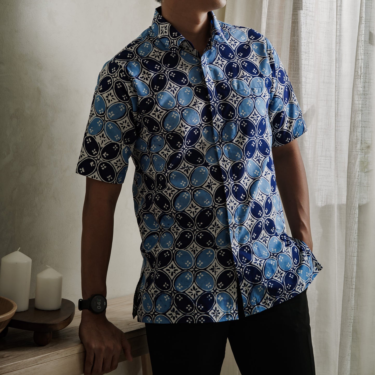 Kawularu - Mandalas Premium Men's Short Sleeve Batik Shirt
