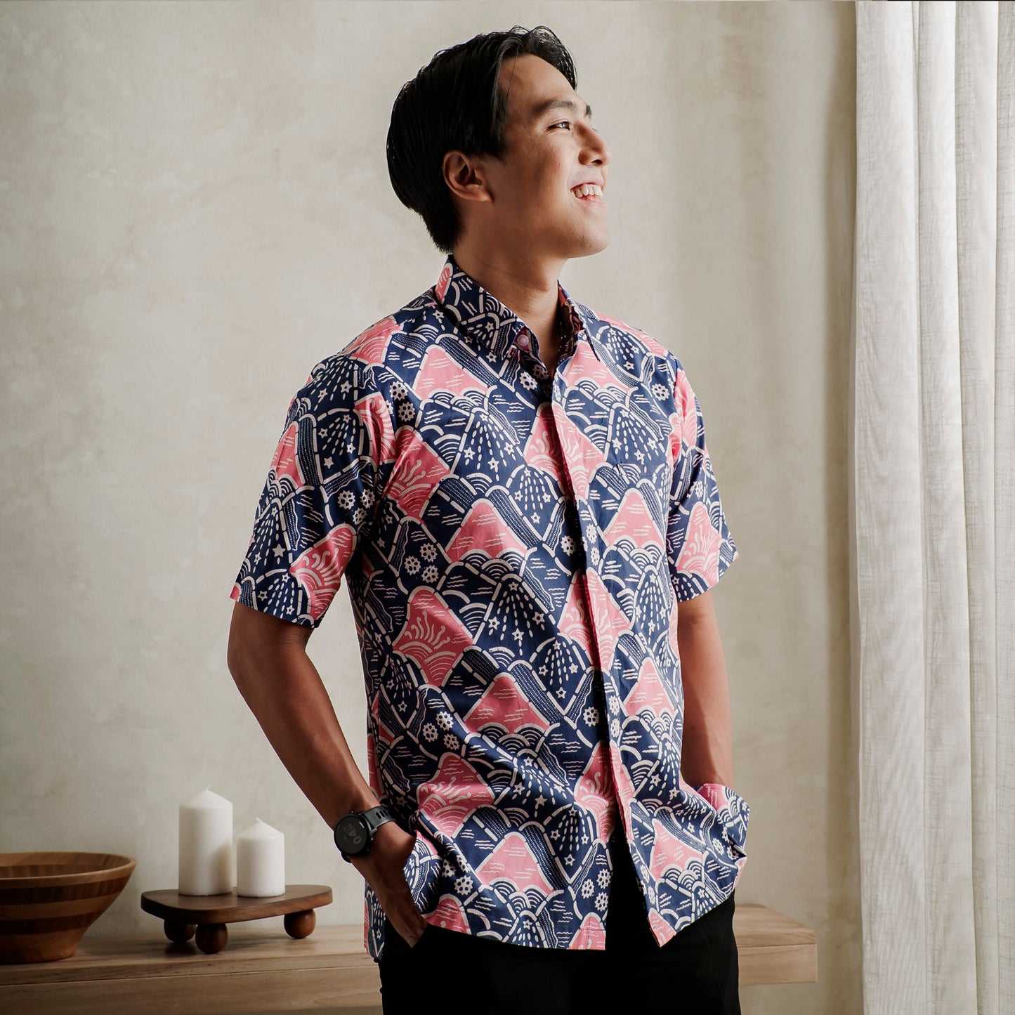Sewuru - Mandalas Premium Men's Short Sleeve Batik Shirt