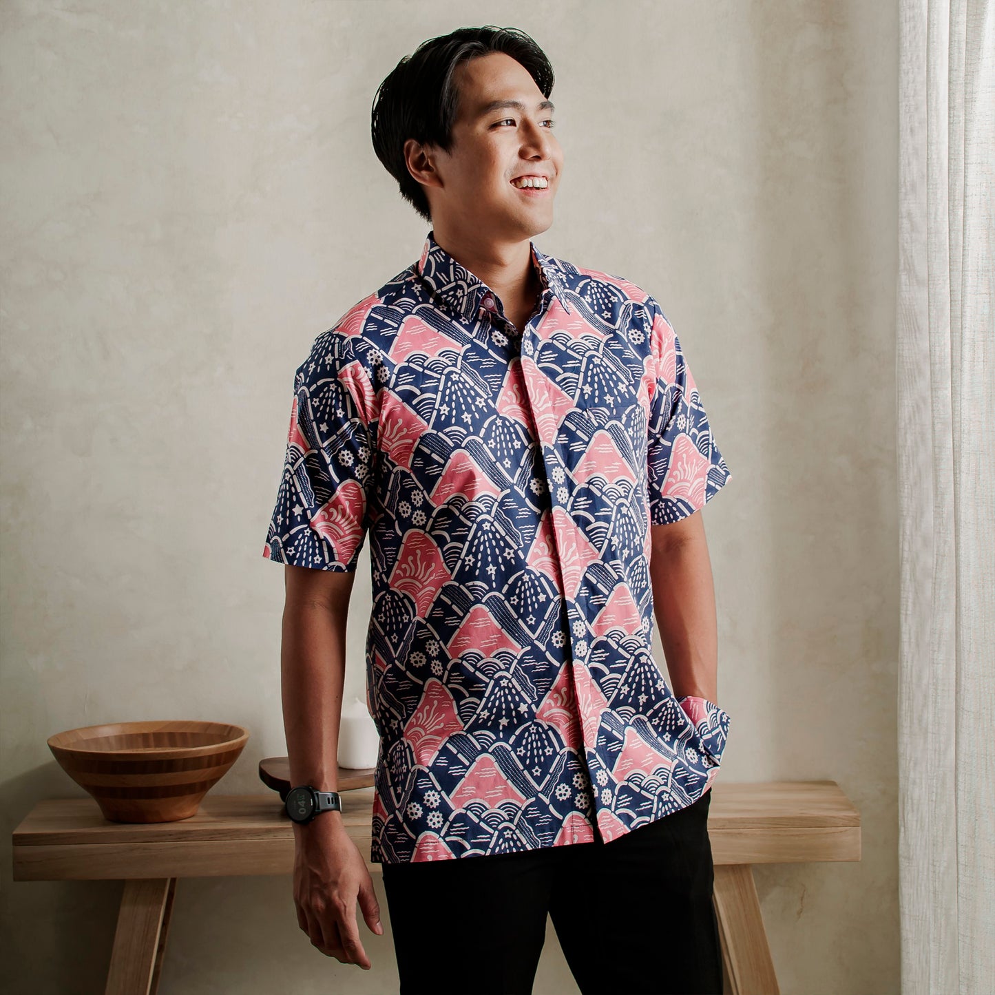 Sewuru - Mandalas Premium Men's Short Sleeve Batik Shirt