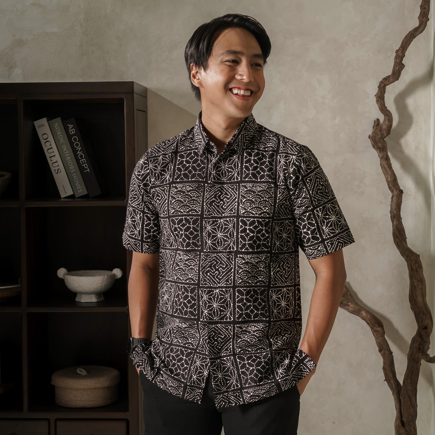 Waka - Mandalas Premium Men's Short Sleeve Batik Shirt