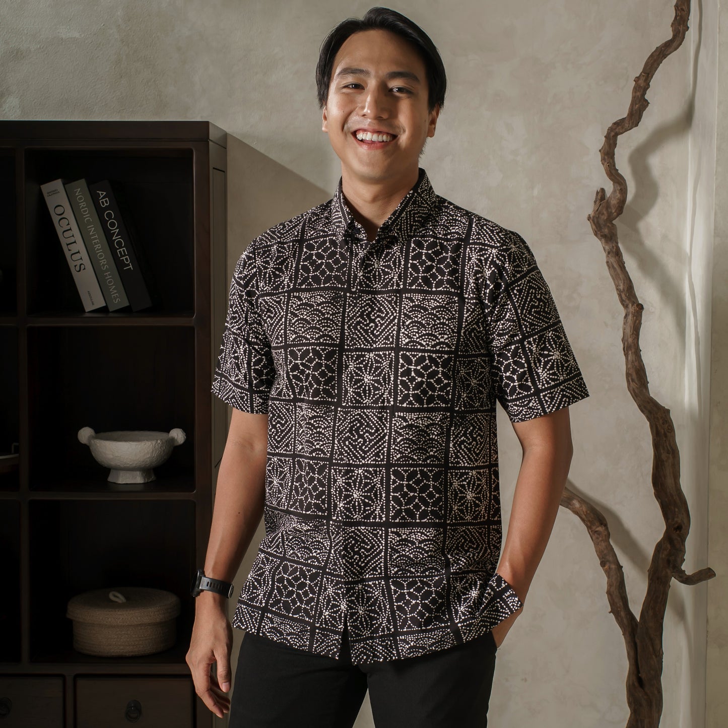 Waka - Mandalas Premium Men's Short Sleeve Batik Shirt