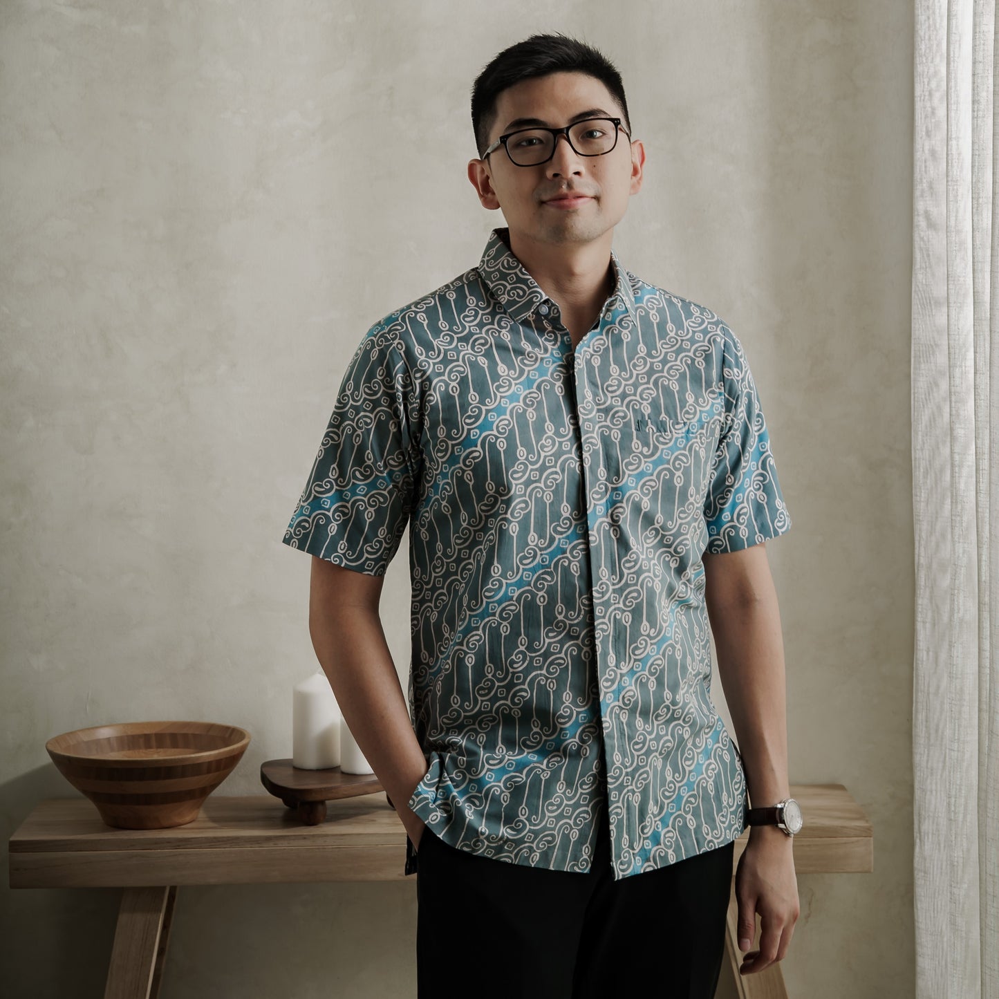 Dayun - Mandalas Premium Men's Short Sleeve Batik Shirt