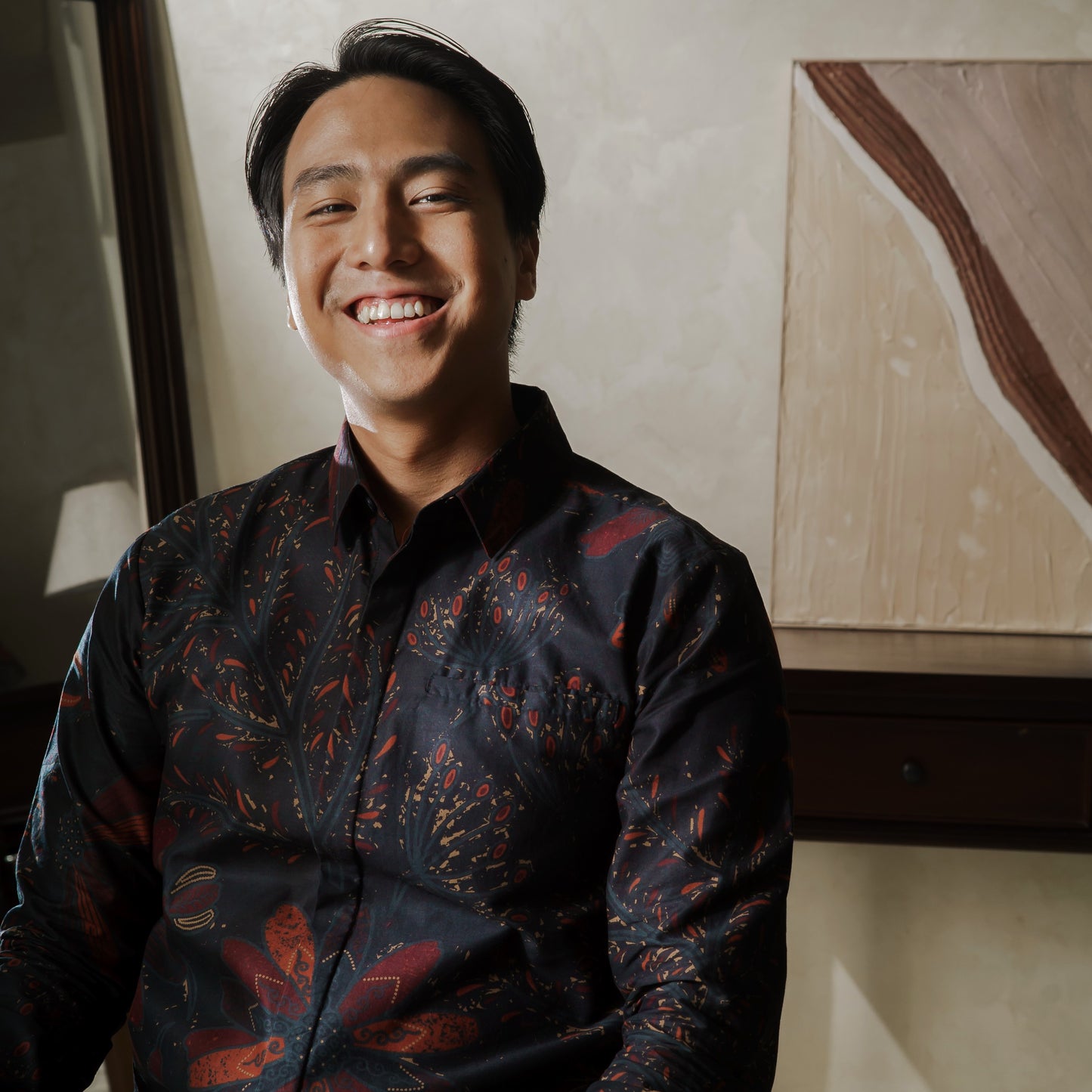 Ixora - Mandalas Premium Men's Long Sleeve Batik Shirt