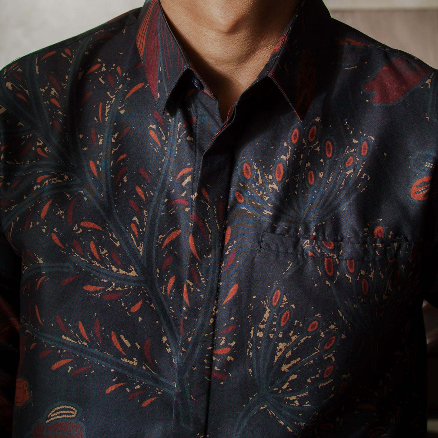 Ixora - Mandalas Premium Men's Long Sleeve Batik Shirt