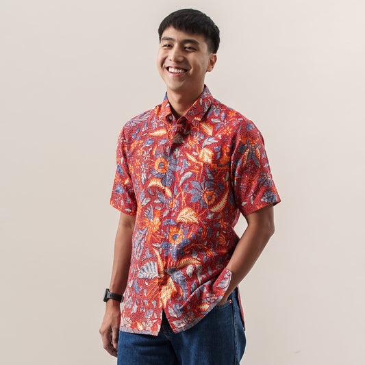 Rubinu - Mandalas Kemeja Batik Pria Premium Lengan Pendek