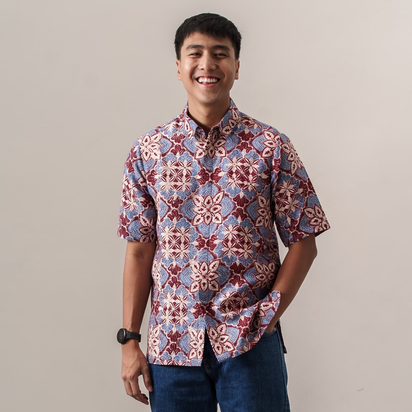 Merekah - Mandalas Premium Men's Short Sleeve Batik Shirt