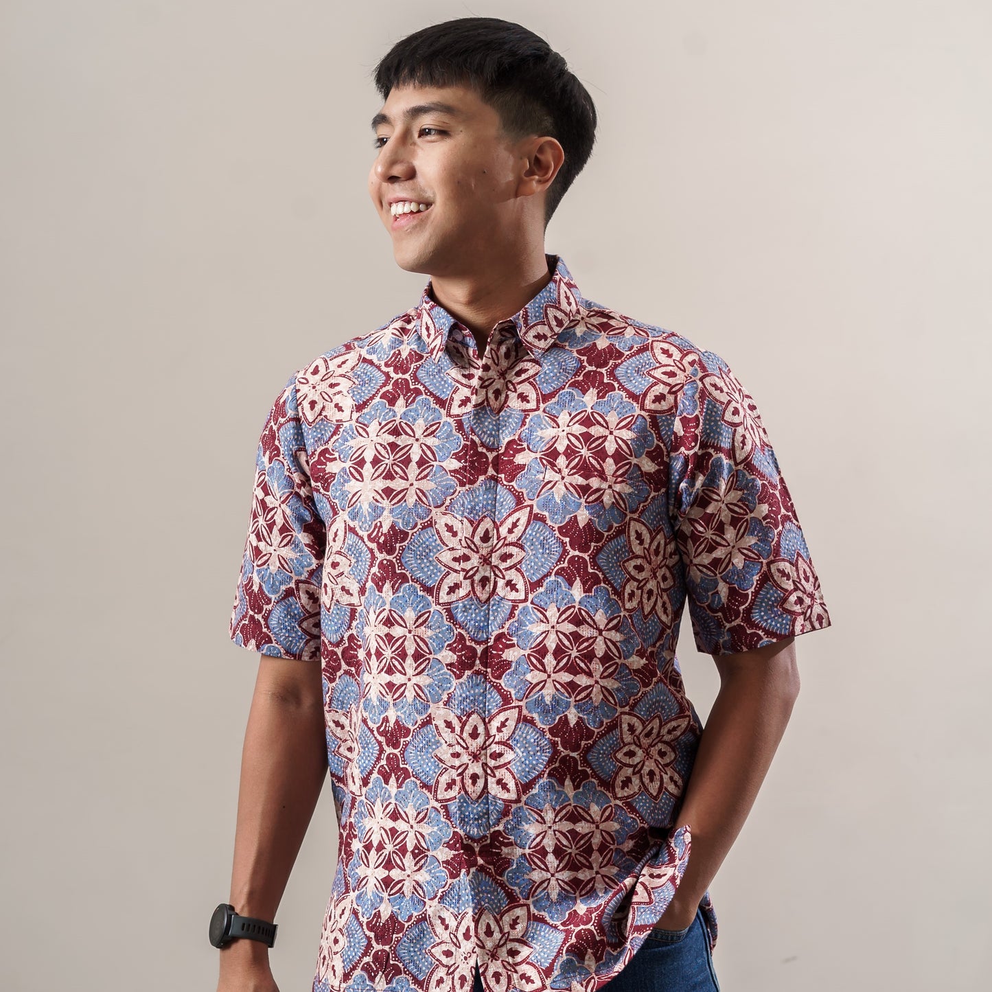 Merekah - Mandalas Premium Men's Short Sleeve Batik Shirt