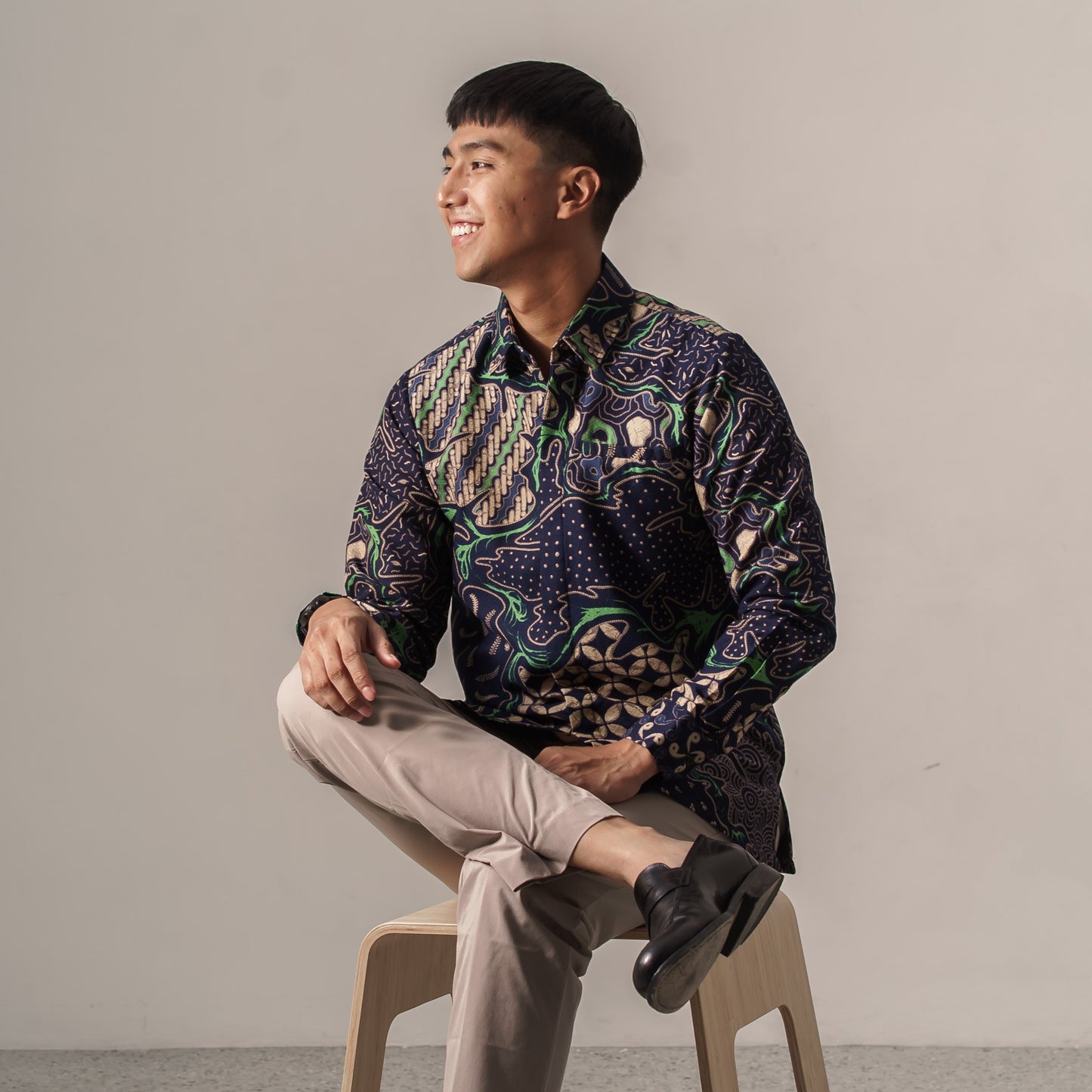 Roblujo - Mandalas Premium Men's Long Sleeve Batik Shirt