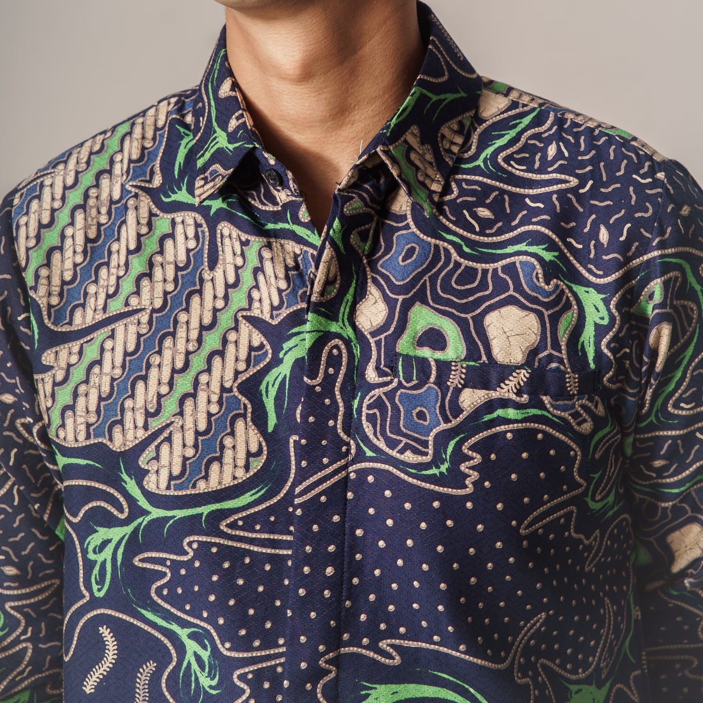 Roblujo - Mandalas Premium Men's Long Sleeve Batik Shirt
