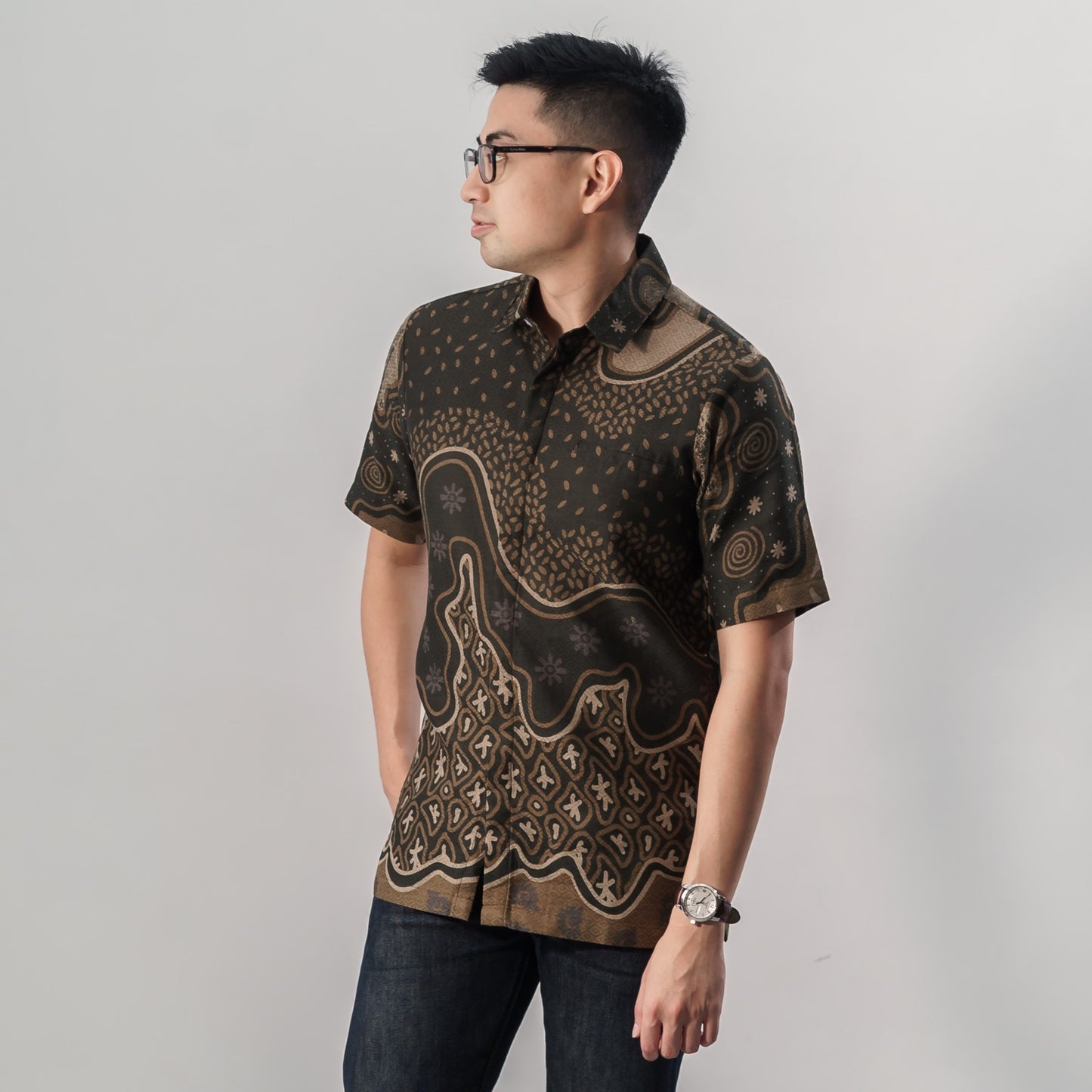 Garati - Mandalas Premium Men's Short Sleeve Batik Shirt