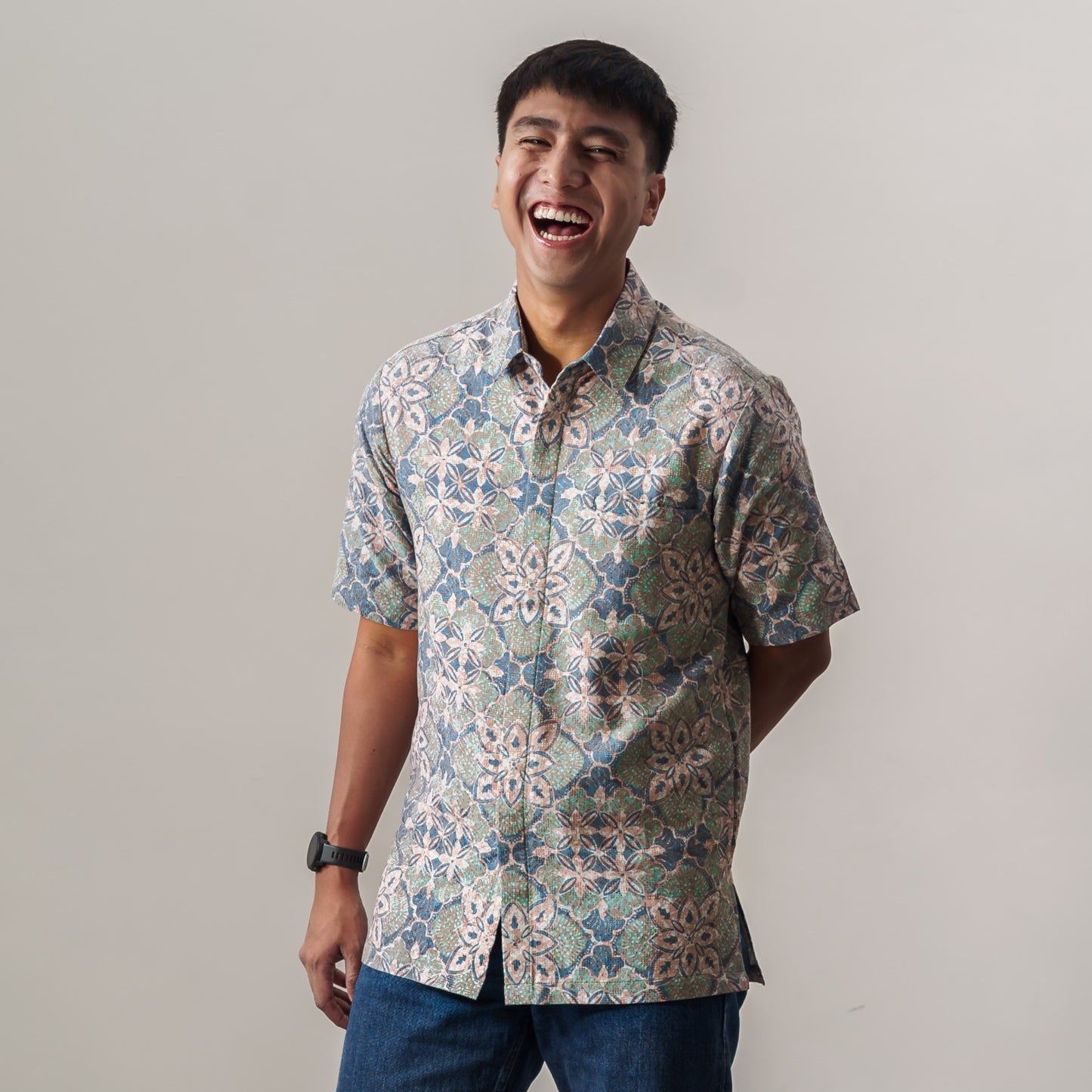Meralda - Mandalas Premium Men's Short Sleeve Batik Shirt