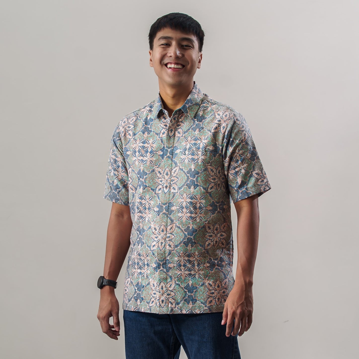 Meralda - Mandalas Premium Men's Short Sleeve Batik Shirt