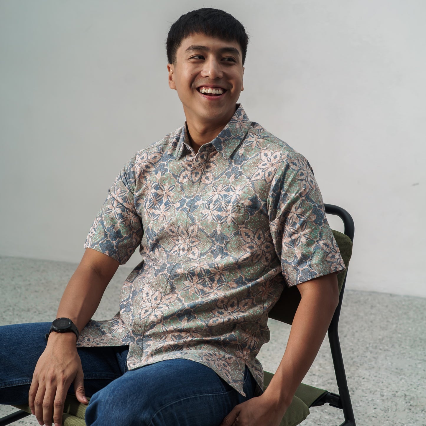 Meralda - Mandalas Premium Men's Short Sleeve Batik Shirt