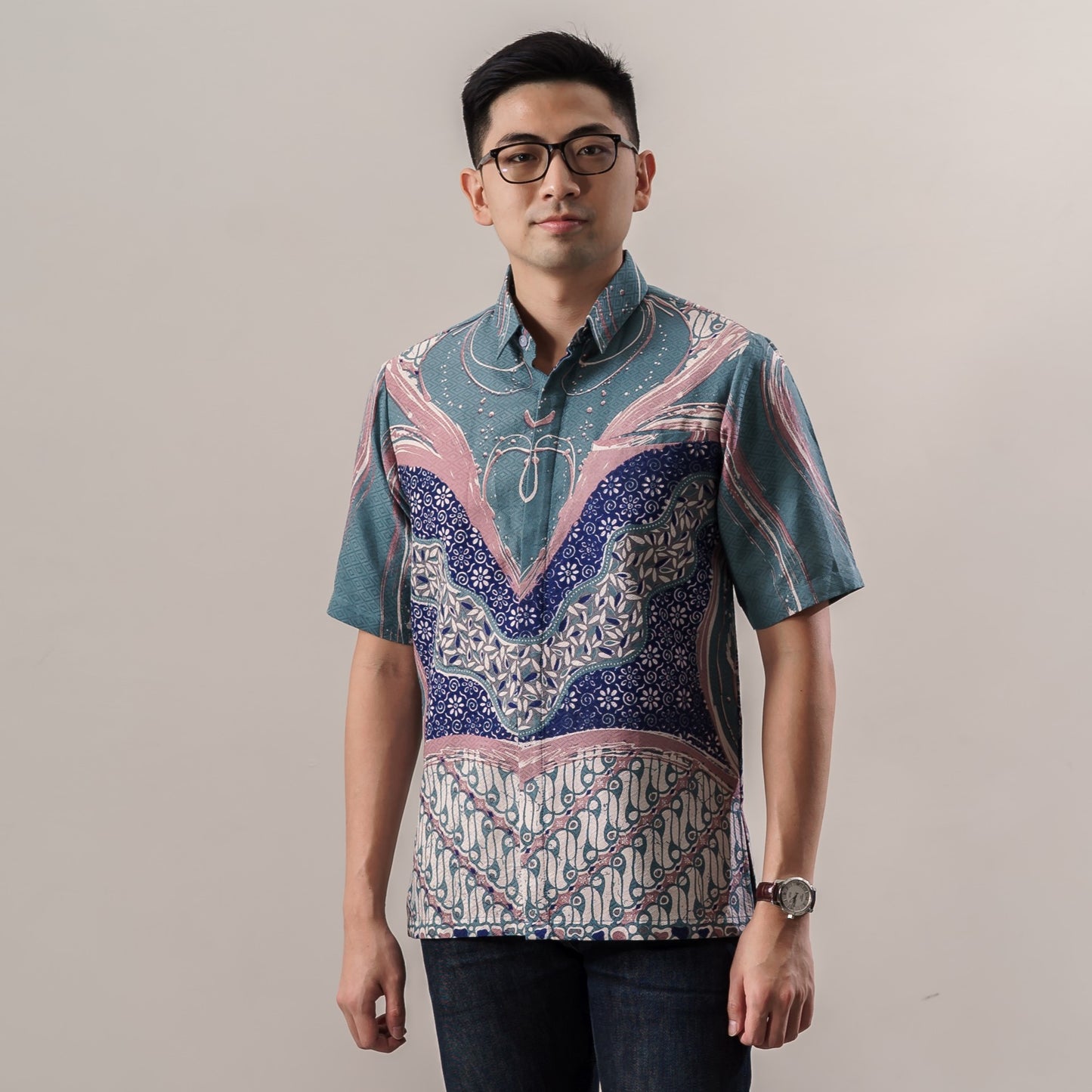 Ambara - Mandalas Premium Men's Short Sleeve Batik Shirt
