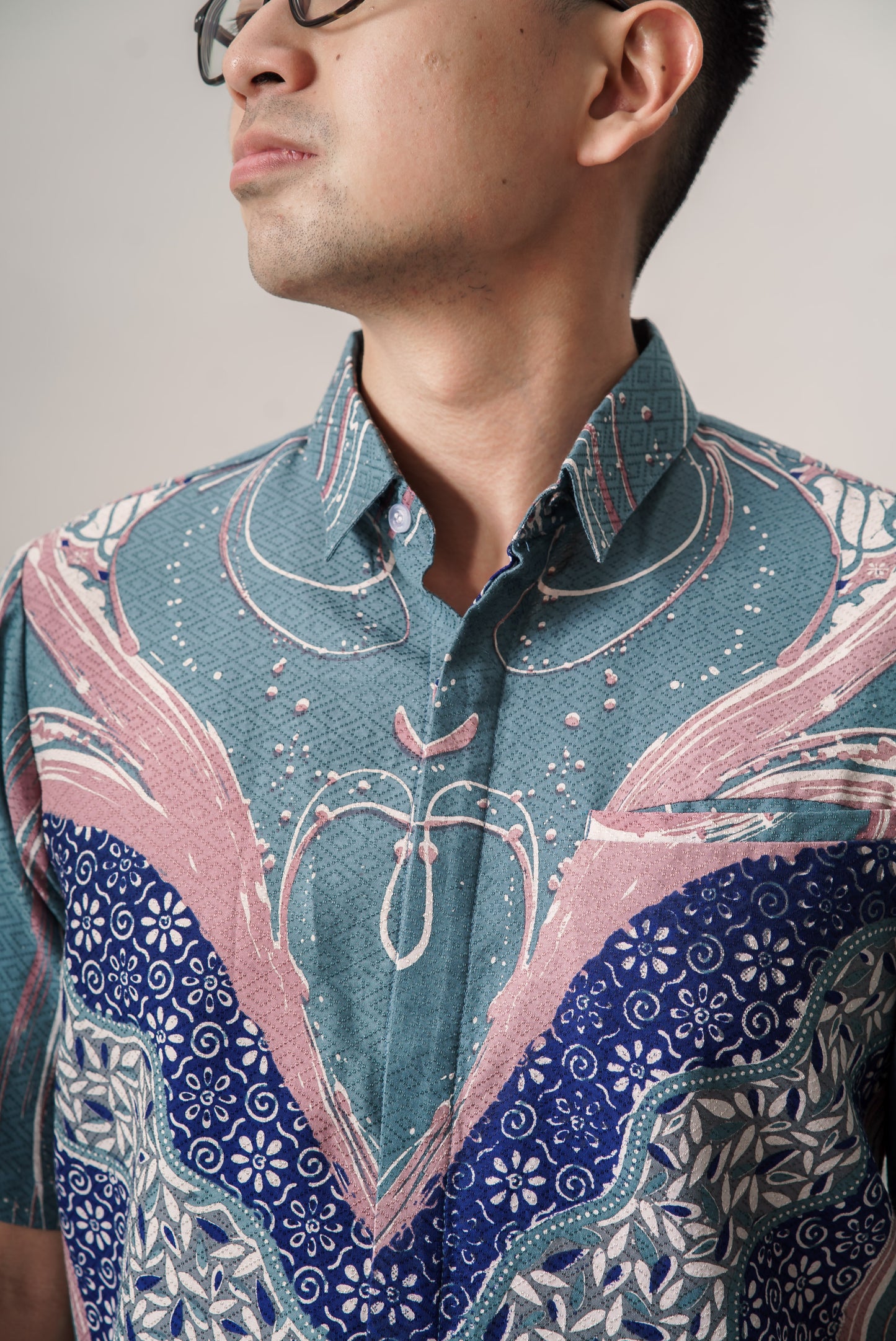 Ambara - Mandalas Premium Men's Short Sleeve Batik Shirt