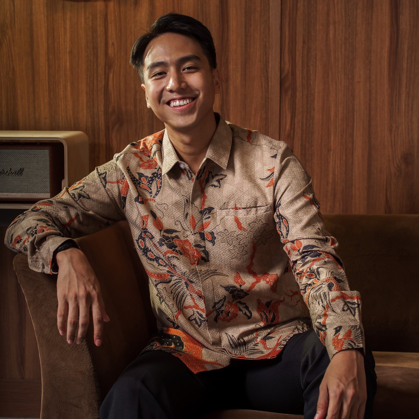 Praya - Mandalas Premium Men's Long Sleeve Batik Shirt