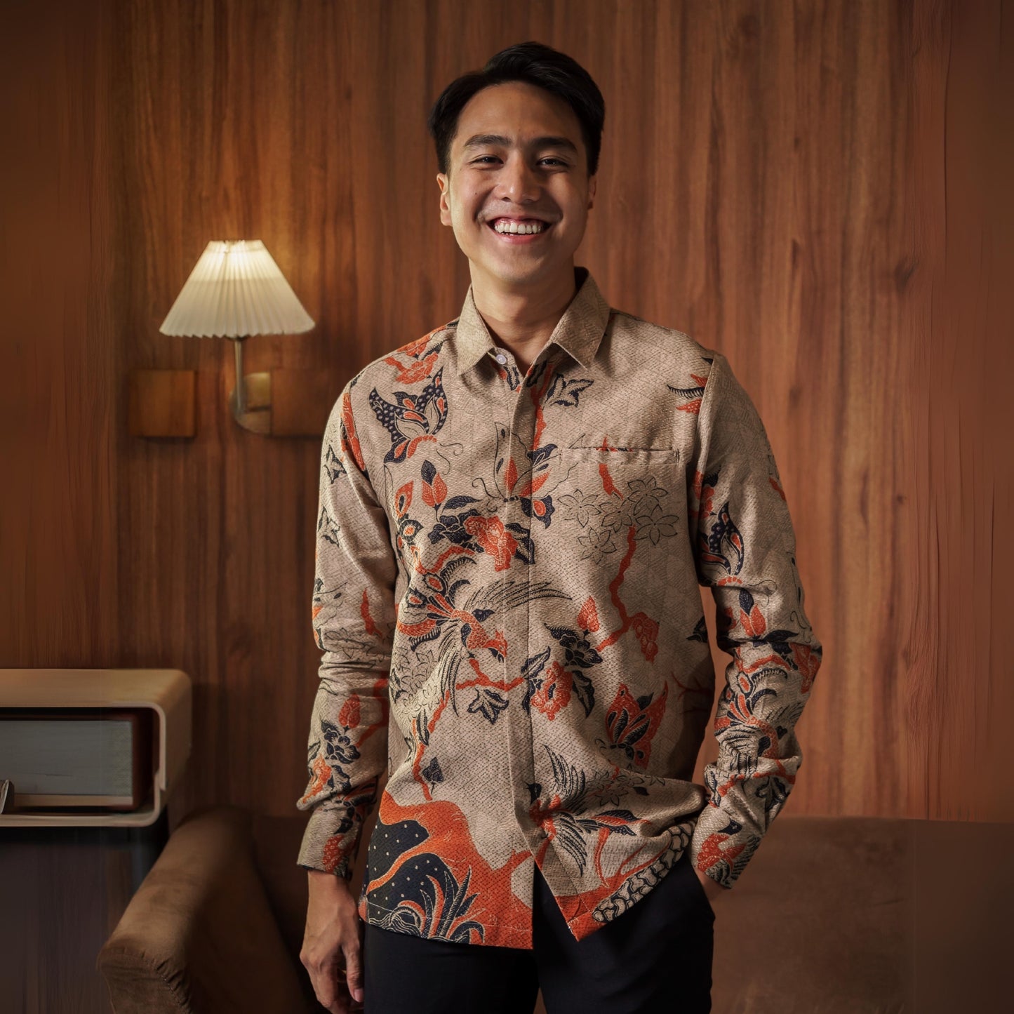 Praya - Mandalas Premium Men's Long Sleeve Batik Shirt