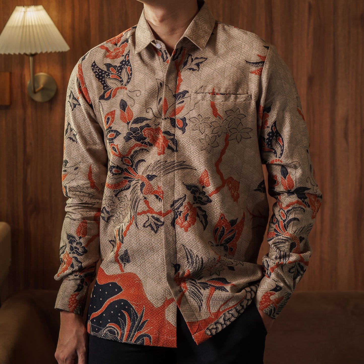 Praya - Mandalas Premium Men's Long Sleeve Batik Shirt