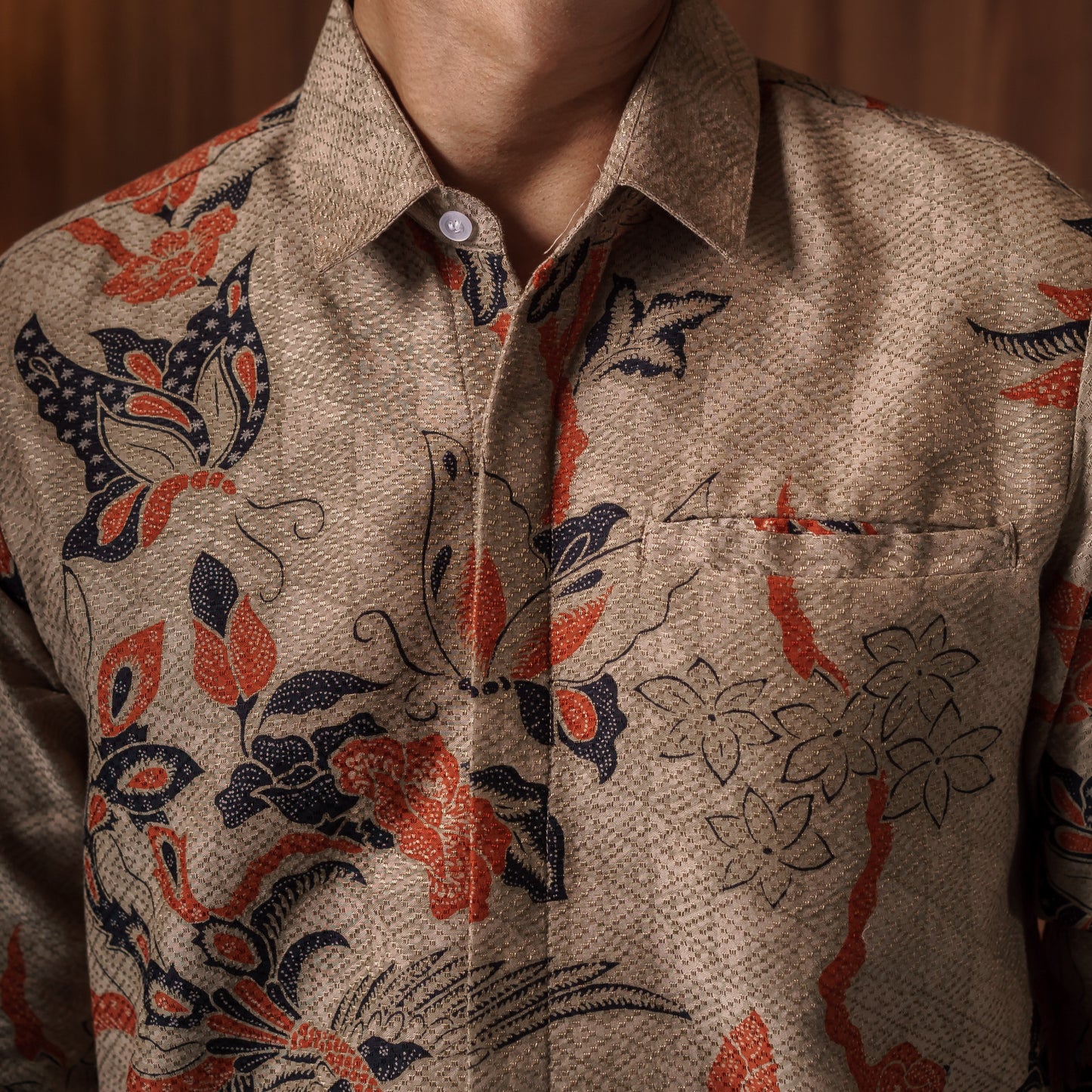 Praya - Mandalas Premium Men's Long Sleeve Batik Shirt
