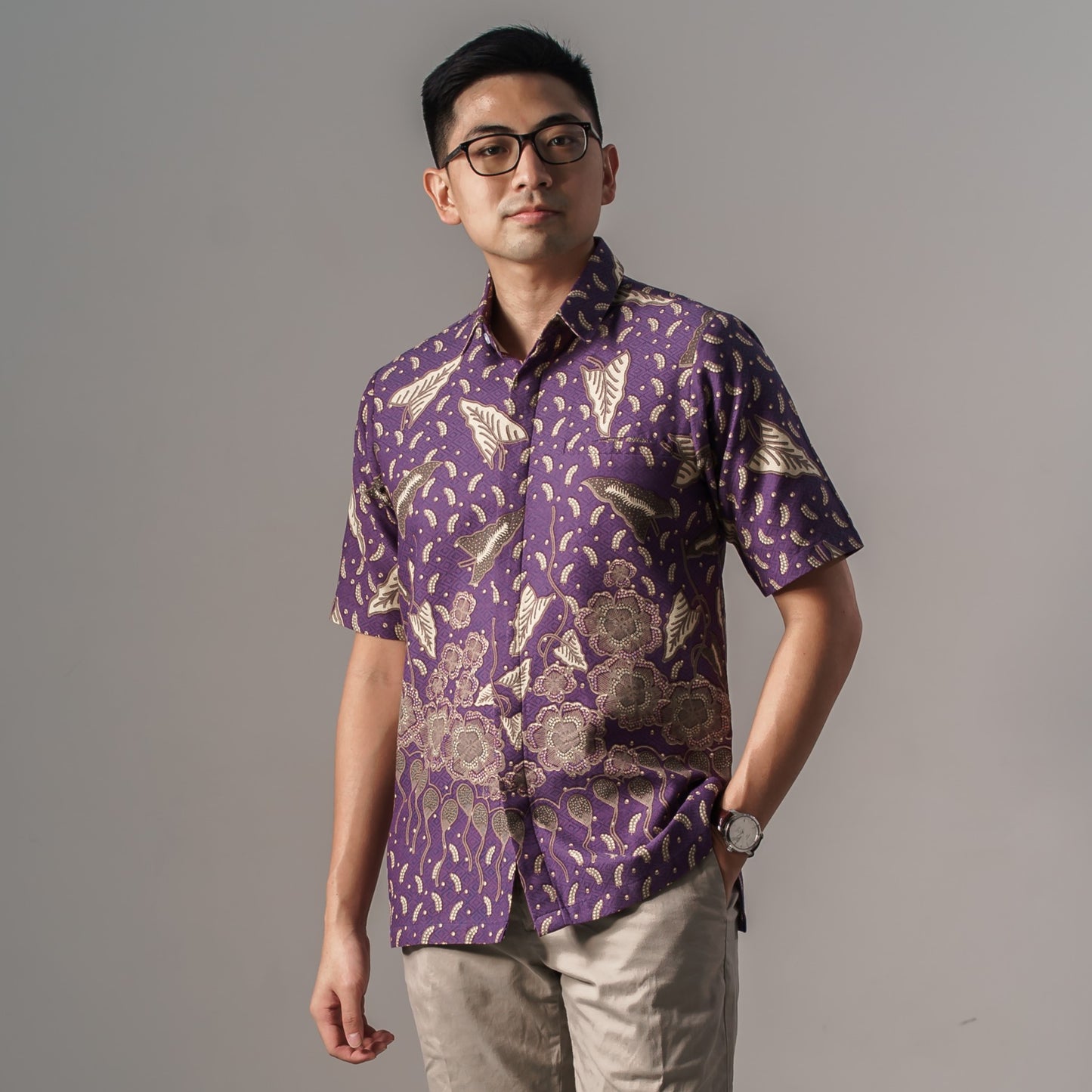 Taro - Mandalas Premium Men's Short Sleeve Batik Shirt