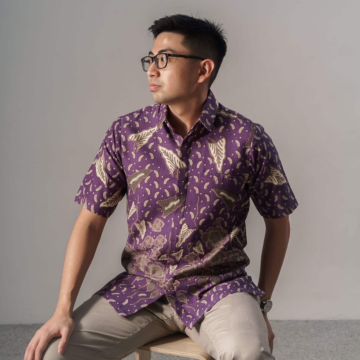 Taro - Mandalas Premium Men's Short Sleeve Batik Shirt