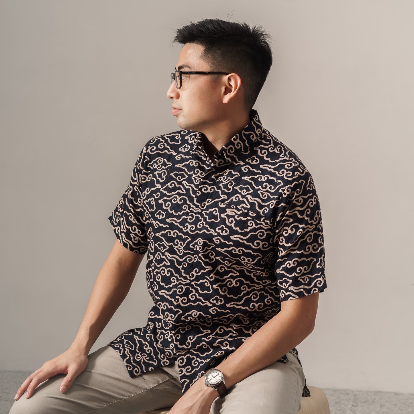 Megamas - Mandalas Premium Men's Short Sleeve Batik Shirt