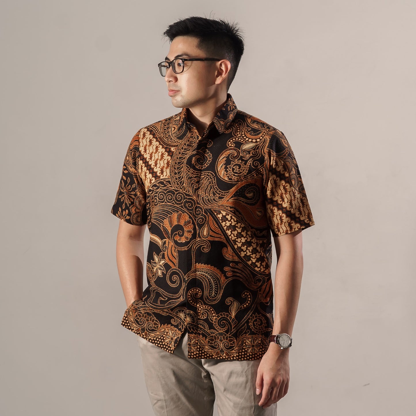 Banara - Mandalas Premium Men's Short Sleeve Batik Shirt