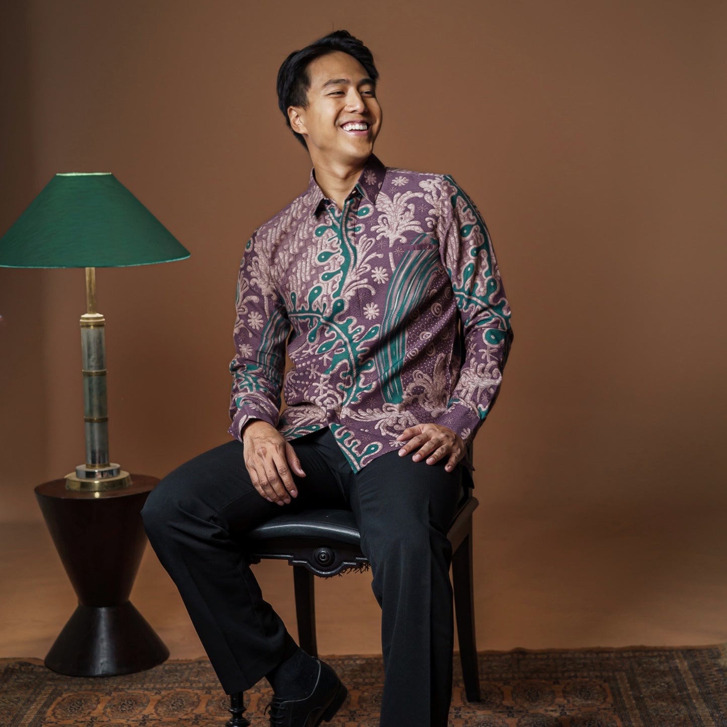 Amu - Mandalas Premium Men's Long Sleeve Batik Shirt