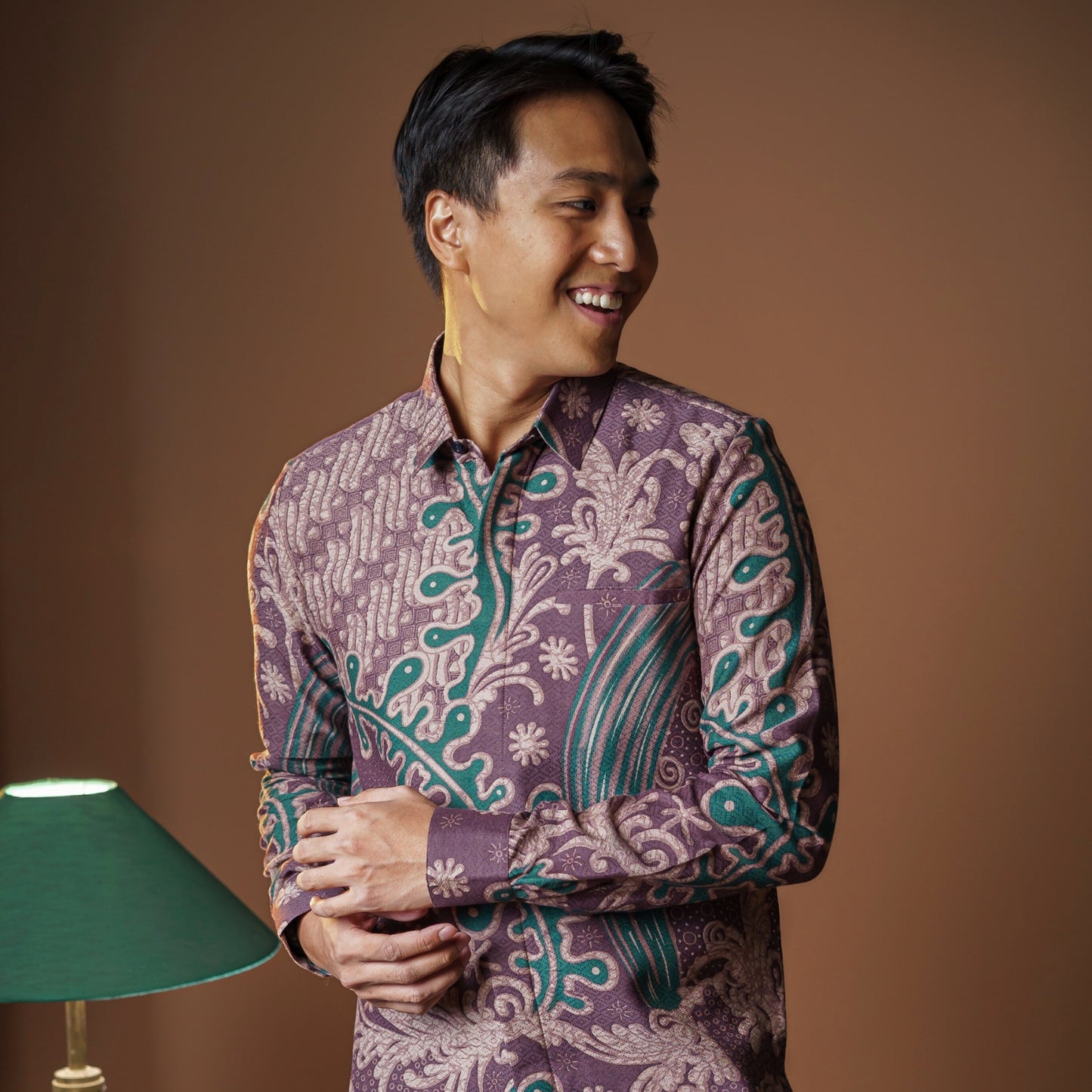 Amu - Mandalas Premium Men's Long Sleeve Batik Shirt