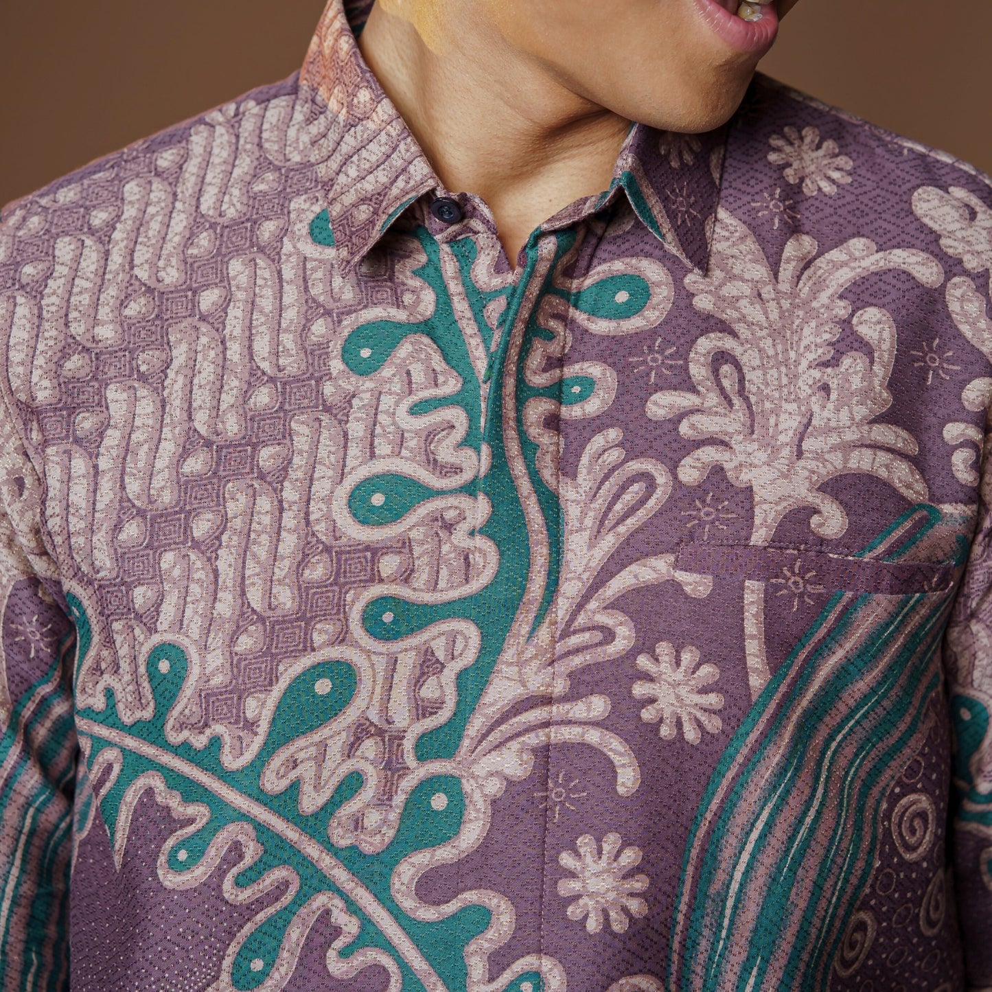 Amu - Mandalas Premium Men's Long Sleeve Batik Shirt