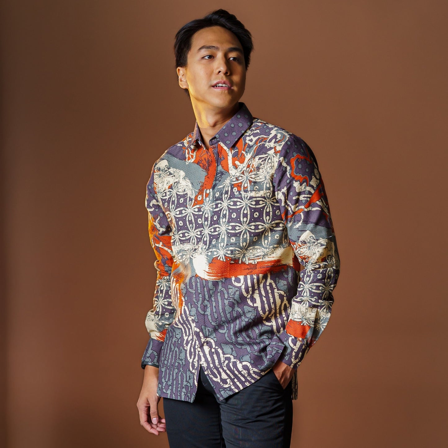 Dangu - Mandalas Premium Men's Long Sleeve Batik Shirt