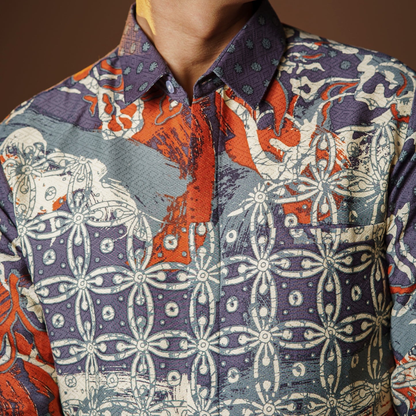 Dangu - Mandalas Premium Men's Long Sleeve Batik Shirt