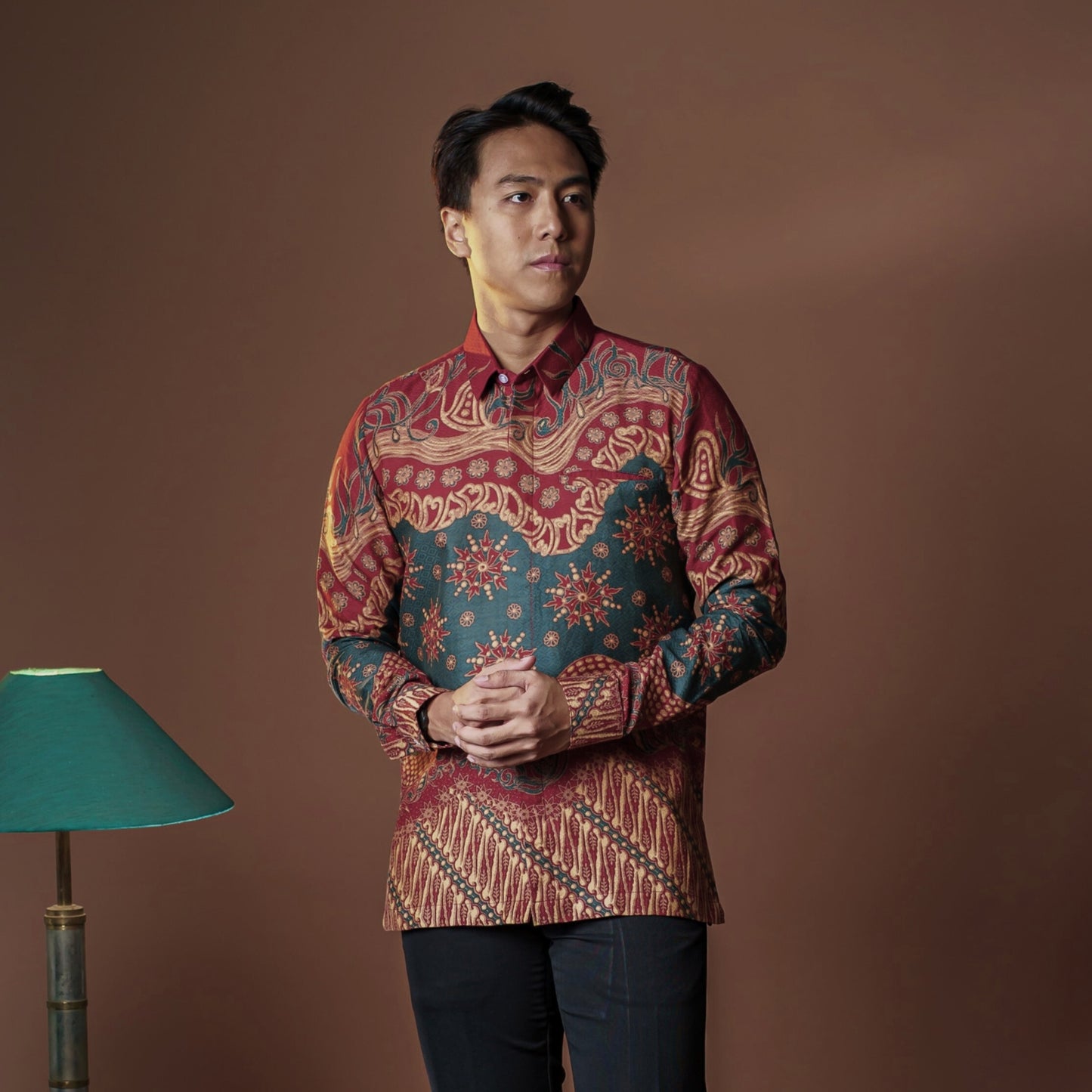 Delrado - Mandalas Premium Men's Long Sleeve Batik Shirt