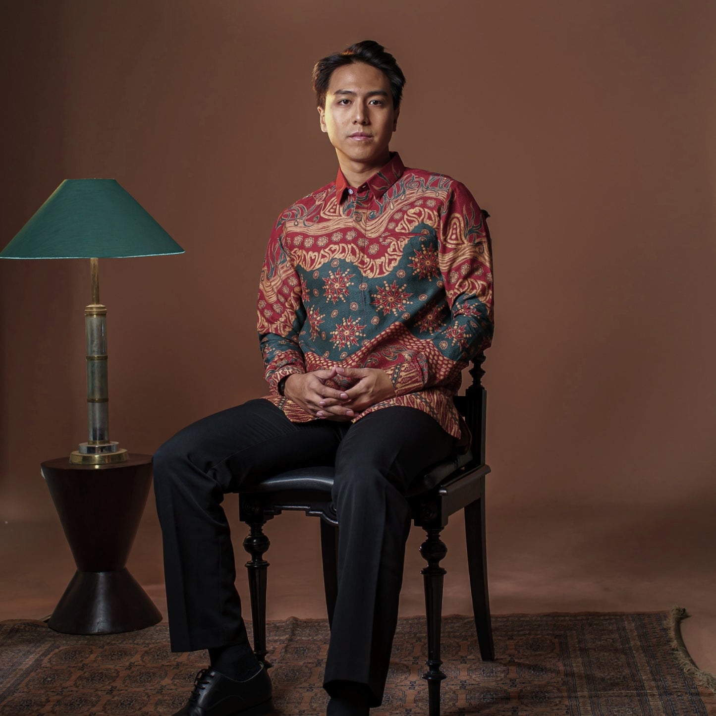 Delrado - Mandalas Premium Men's Long Sleeve Batik Shirt