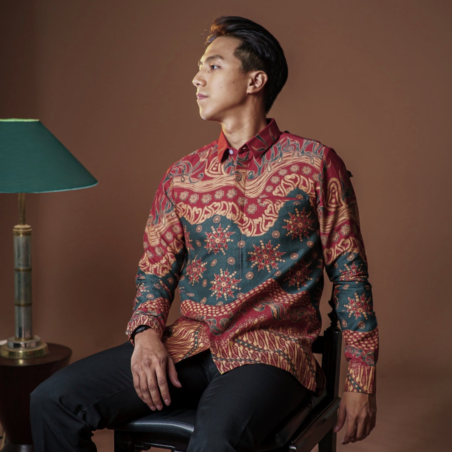 Delrado - Mandalas Premium Men's Long Sleeve Batik Shirt