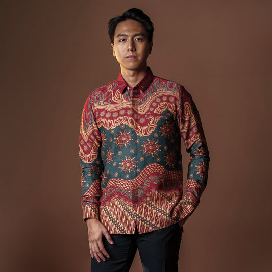 Delrado - Mandalas Premium Men's Long Sleeve Batik Shirt