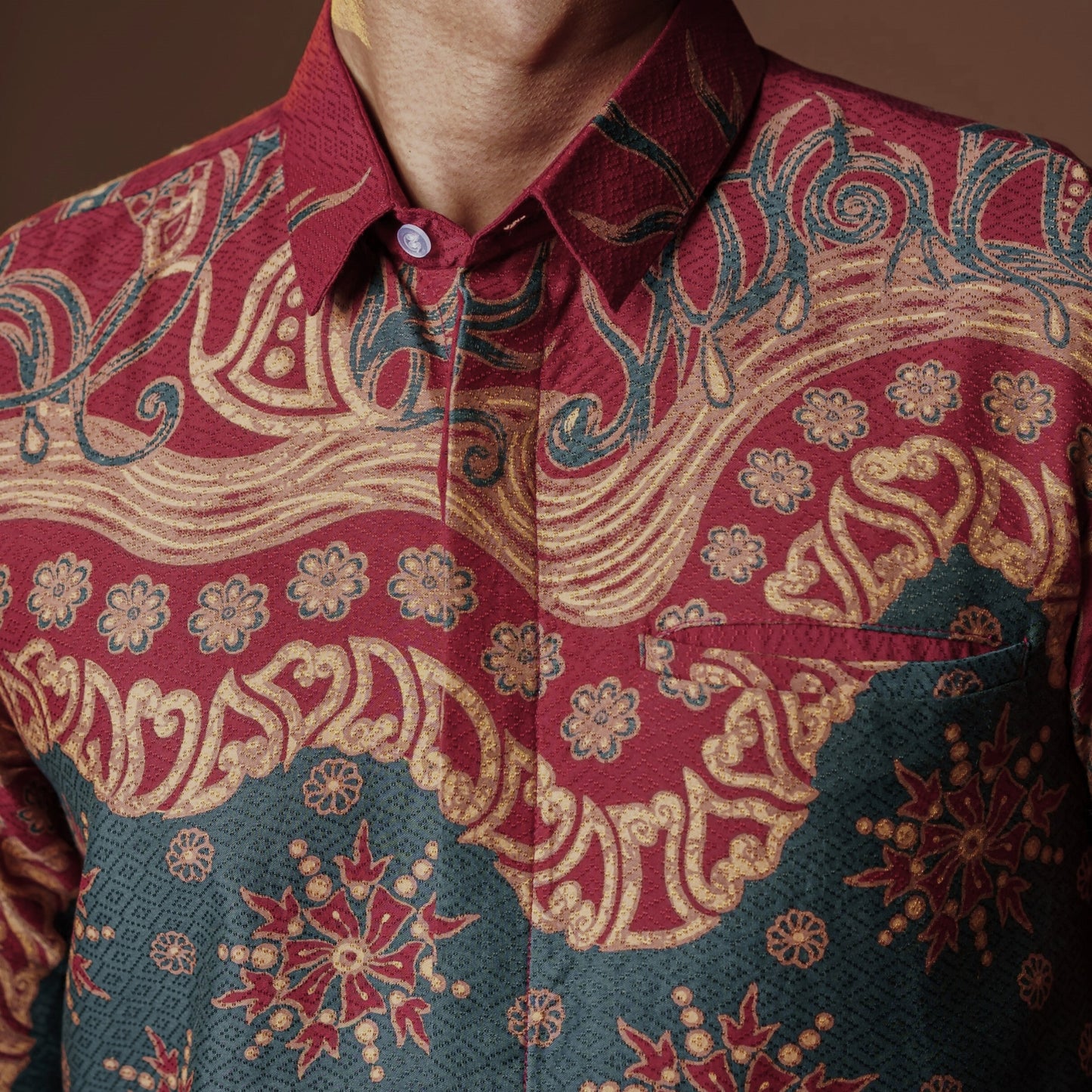 Delrado - Mandalas Premium Men's Long Sleeve Batik Shirt