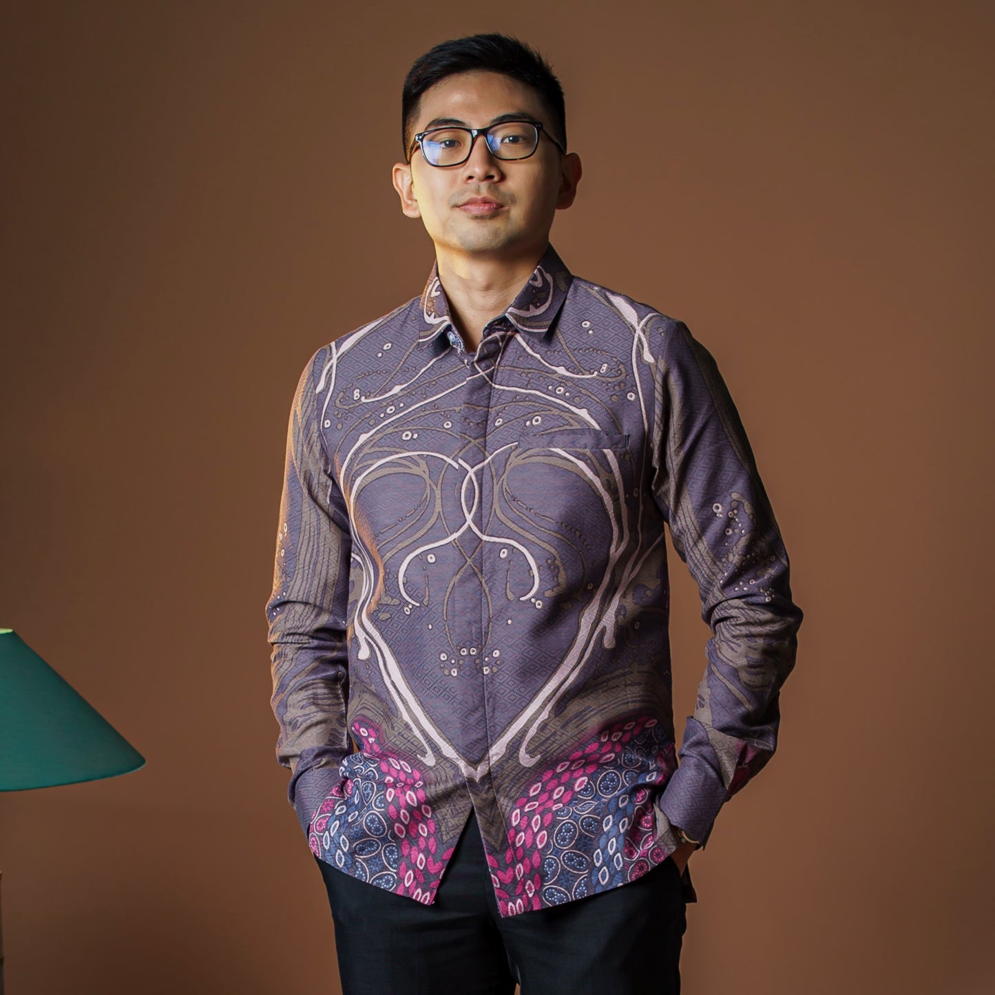 Corola - Mandalas Premium Men's Long Sleeve Batik Shirt