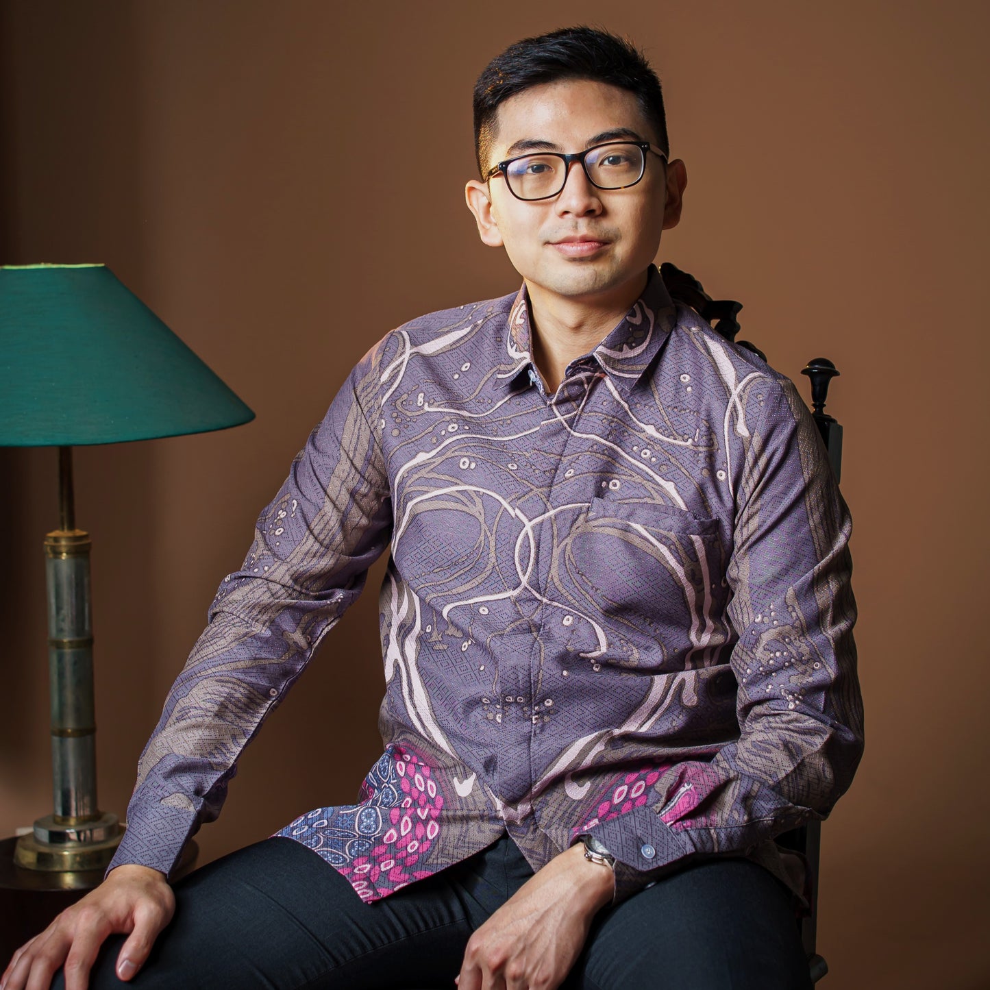 Corola - Mandalas Premium Men's Long Sleeve Batik Shirt
