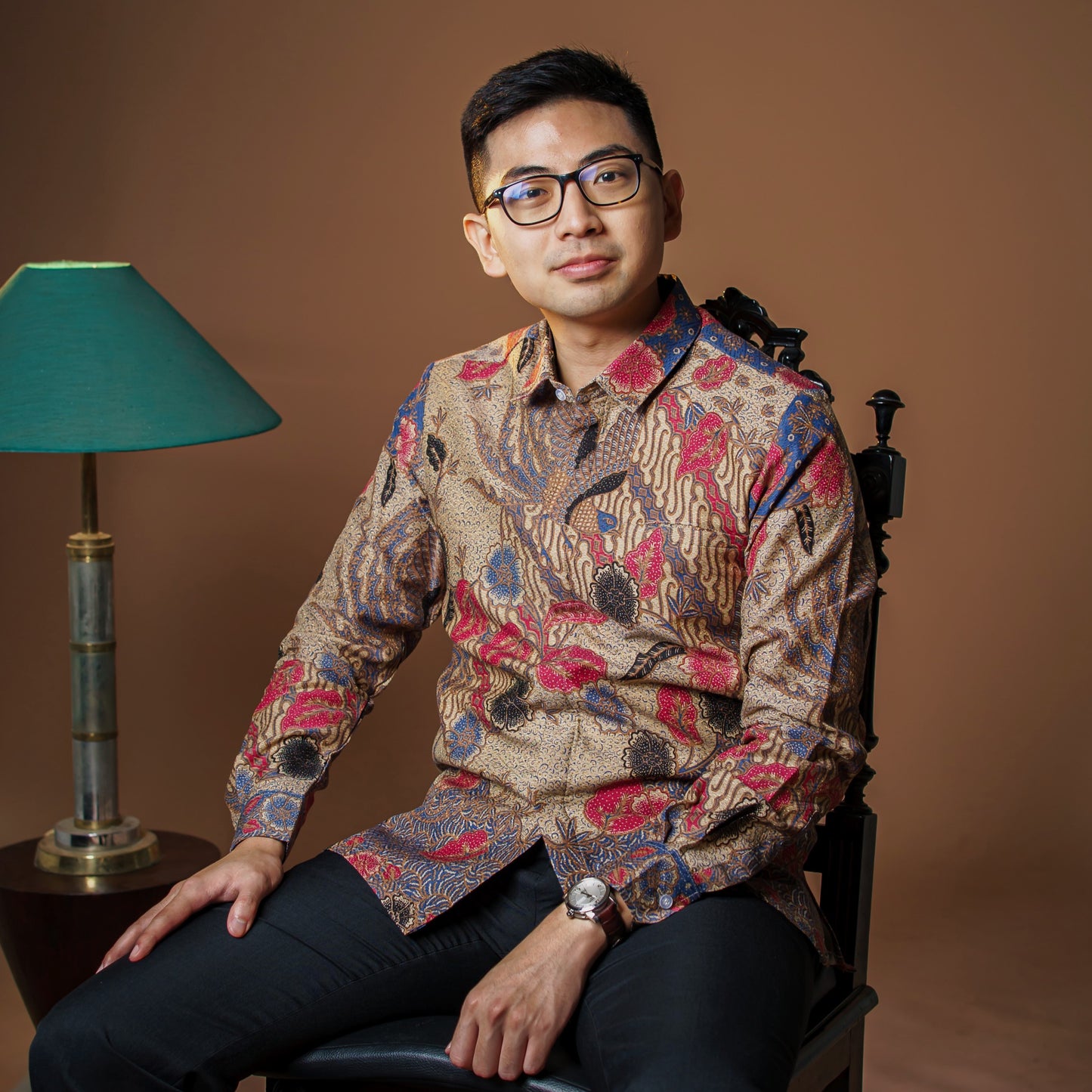 Puspa - Mandalas Premium Men's Long Sleeve Batik Shirt