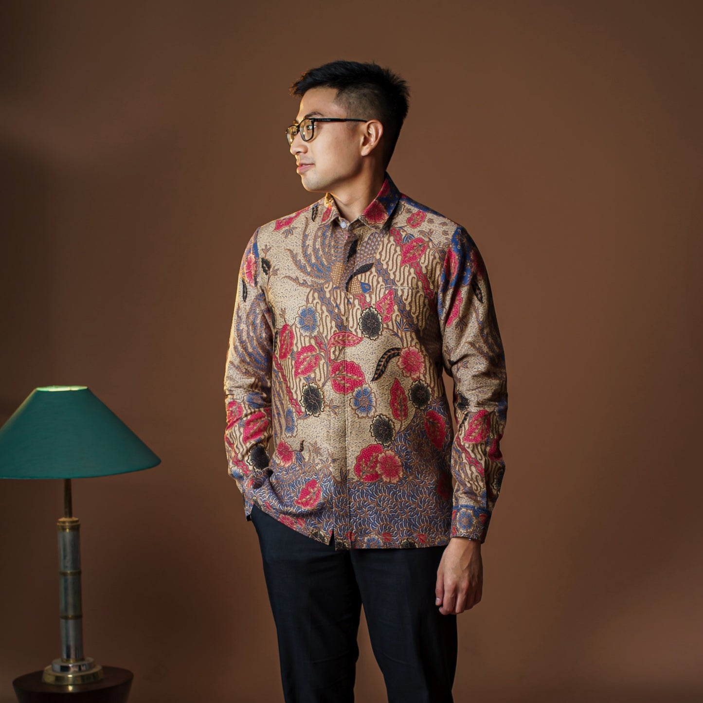 Puspa - Mandalas Premium Men's Long Sleeve Batik Shirt