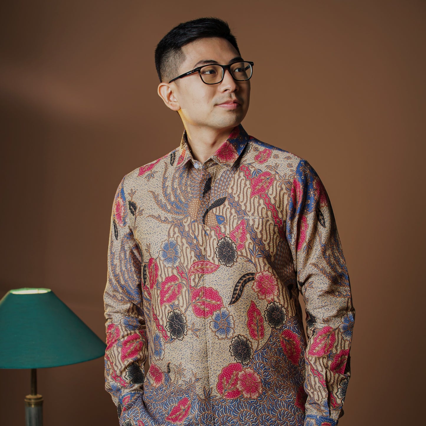 Puspa - Mandalas Premium Men's Long Sleeve Batik Shirt