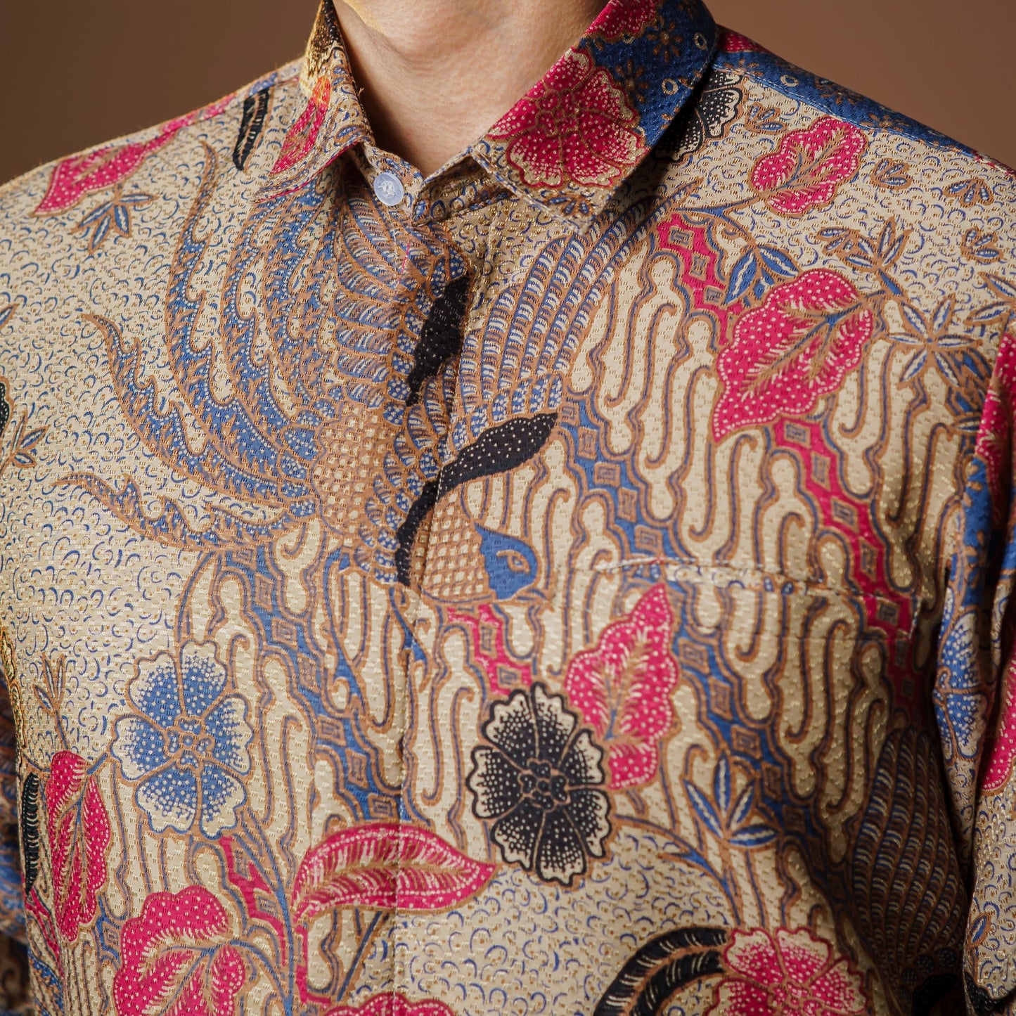 Puspa - Mandalas Premium Men's Long Sleeve Batik Shirt