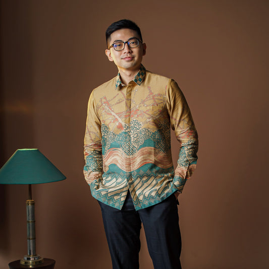 Genamas - Mandalas Premium Men's Long Sleeve Batik Shirt