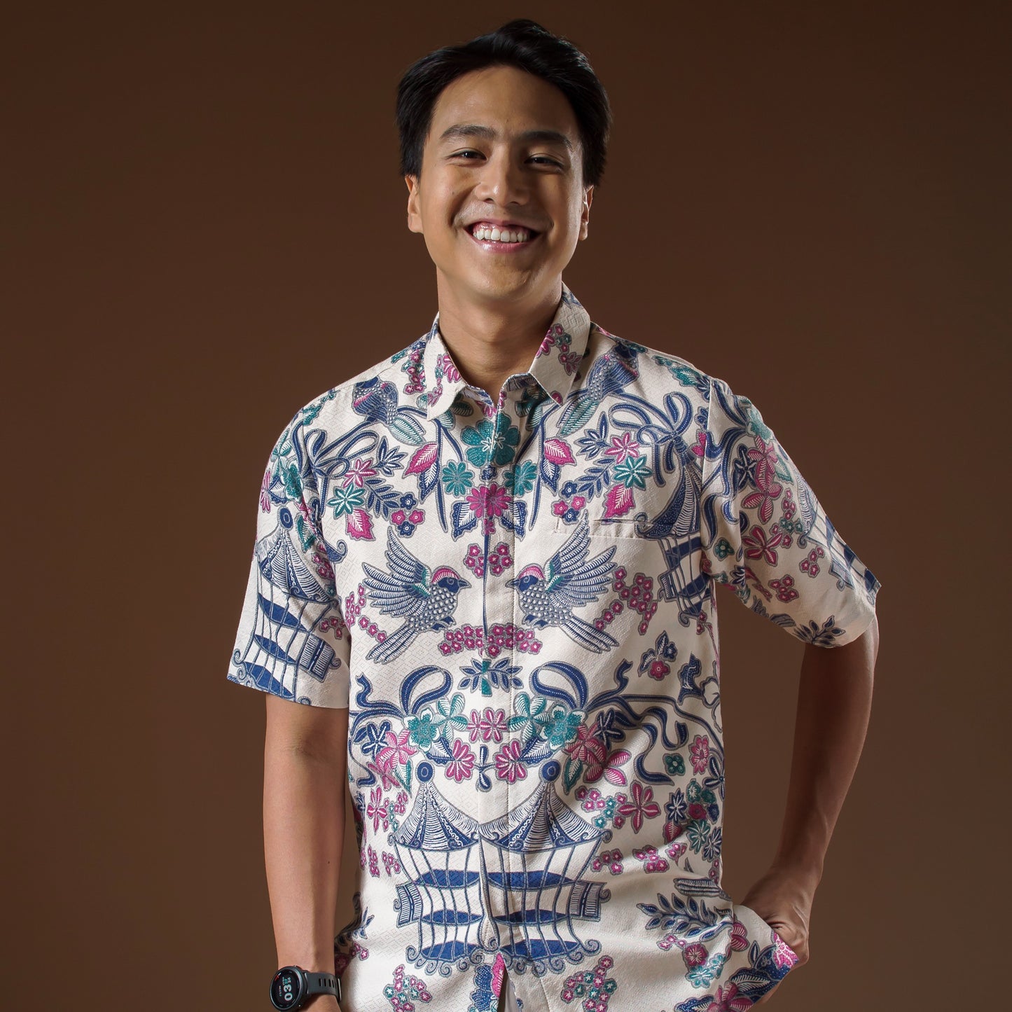 Lantern - Mandalas Premium Men's Short Sleeve Batik Shirt