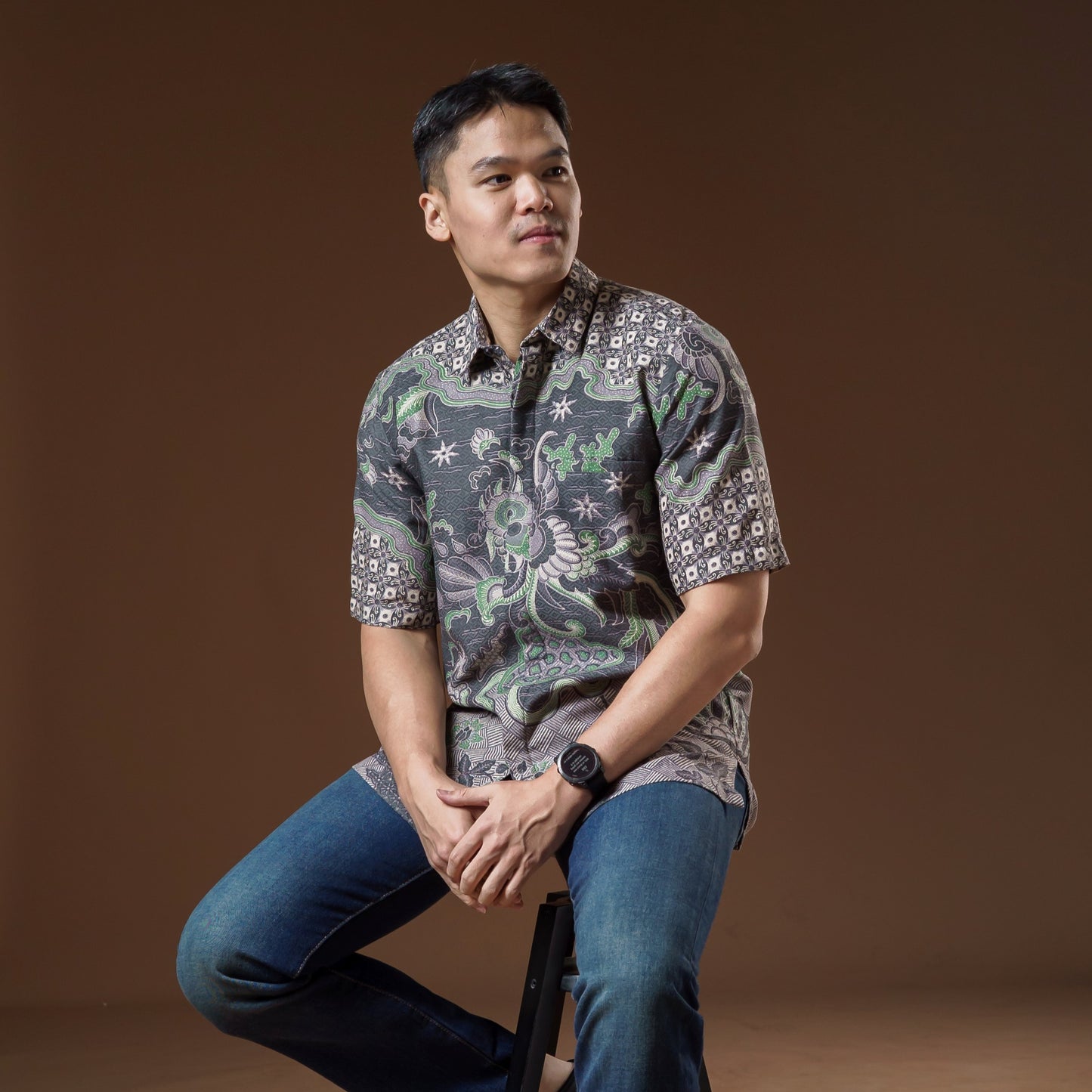 Kulon - Mandalas Premium Men's Short Sleeve Batik Shirt